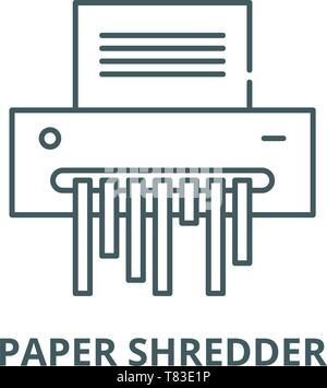 Aktenvernichter vektor Symbol Leitung, lineare Konzept erläutern, Zeichen, Symbol Stock Vektor