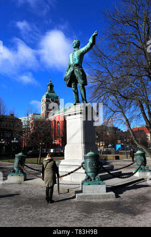 Statue von Karl XII., die Könige Gärten, Norrmalm, Stromkajen, Stockholm, Schweden, Europa Stockfoto