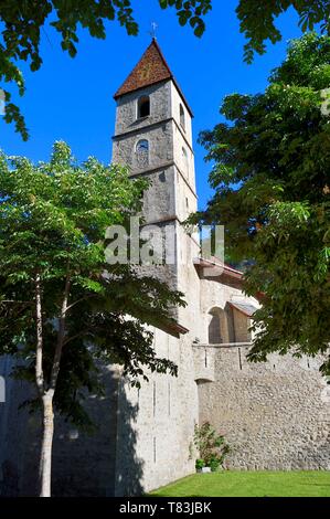 Frankreich, Alpes de Haute Provence, Parc National Du Mercantour (Nationalpark Mercantour) und Vallee du Haut Verdon, Seyne les Alpes von Vauban befestigt im späten 17. Jahrhundert, die äußere Wand- und St. Martin Kirche Stockfoto