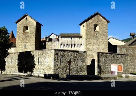 Frankreich, Alpes de Haute Provence, Parc National Du Mercantour (Nationalpark Mercantour) und Vallee du Haut Verdon, Seyne les Alpes von Vauban befestigt im späten 17. Jahrhundert, die äußere Wand des Porte de Savoie Stockfoto