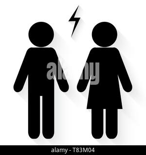 Paar Konflikt Symbol Vektor Stock Vektor