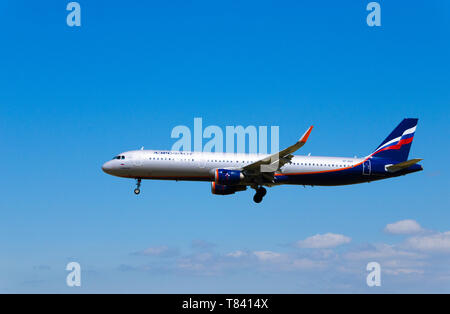 Barcelona, Spanien - 18. Mai 2019: Aeroflot Airbus A321 Flugzeug in Prat in Barcelona Stockfoto