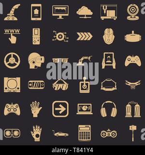 Game over Sie Symbole, einfachen Stil Stock Vektor