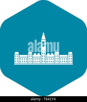 Parlament von Kanada Symbol, einfachen Stil Stock Vektor