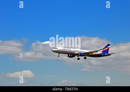 Barcelona, Spanien - 18. Mai 2019: Aeroflot Airbus A321 Flugzeug in Prat in Barcelona Stockfoto
