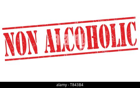 Nicht alkoholische Zeichen oder Stempel auf weißem Hintergrund, Vector Illustration Stock Vektor