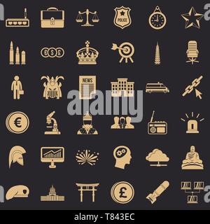 Person Symbole gesetzt, einfachen Stil Stock Vektor