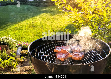 In einem Sommer Grill im Garten Stockfoto