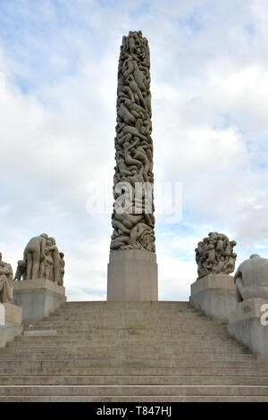 Monolith Bildhauerei, Vigeland Park, Oslo, Norwegen, Skandinavien, Europa Stockfoto