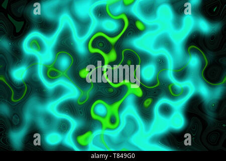 Multicolor neon leuchtenden twisted Linien auf schwarzem Hintergrund. Glänzend neon Fraktal. Verschwommene Bewegung. Abstrakte psychedelischen Abbildung Stockfoto