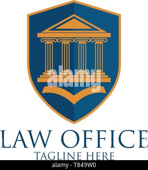 Anwaltskanzlei logo mit Text Platz für Ihr Slogan Slogan, Vector Illustration Stock Vektor