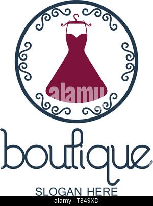 Boutique logo mit Text Platz für Ihr Slogan Slogan, Vector Illustration Stock Vektor