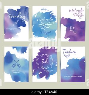 Abstrakte Hand gezeichnet Aquarell blots Hintergrund. Vector Illustration. Stock Vektor