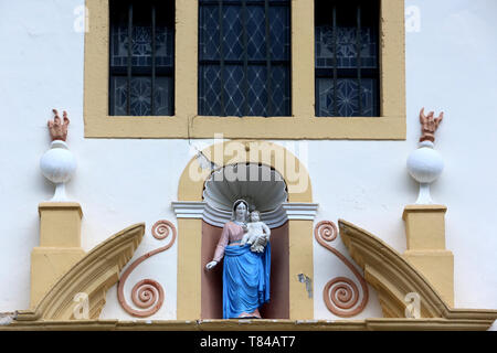 Vierge à l'Enfant. Eglise Notre-Dame de la Schlucht. Les Contamines-Montjoie. Stockfoto