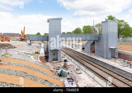 Arbeit voran auf den Bau des umstrittenen £ 19 Mio. Chapelford Bahnhof Mayen West Stockfoto