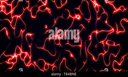 Prinzipdarstellung der Neuron Zellen mit glühenden, Synapse und Neuron Zellen senden elektrische chemische Signale, 3D-Rendering Stockfoto