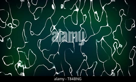 Prinzipdarstellung der Neuron Zellen mit glühenden, Synapse und Neuron Zellen senden elektrische chemische Signale, 3D-Rendering Stockfoto