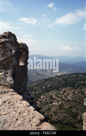 Blick vom Château de Quéribus, Aude Stockfoto