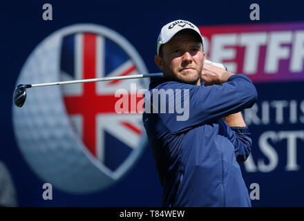 Hillside Golf Club, Southport, England, UK. 11. Mai, 2019. Betfred britischen Meister, bewirtet von Tommy Fleetwood, Tag 3; Maximilian Kieffer (GER) spielt seine Fahrt auf der 2 t-stück Credit: Aktion plus Sport/Alamy Live News Credit: Aktion Plus Sport Bilder/Alamy leben Nachrichten Stockfoto