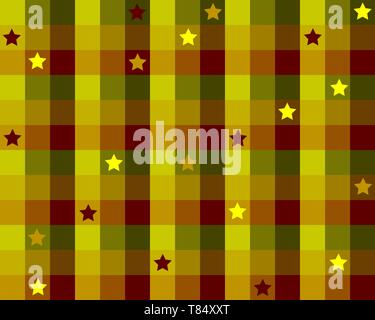 Karierten hintergrund abbildung mit Sternen. Bunt karierten nahtlose Muster für eine Verpackung Papier. Stock Vektor