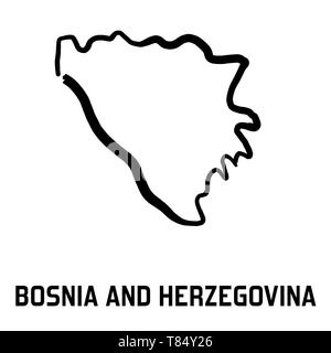 Bosnien und Herzegowina Karte outline-glatten Land formen Karte Vektor. Stock Vektor