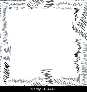 Nahtlose grenzüberschreitende scribbles - Hand gezeichnet Doodle frame Vektor. Stock Vektor