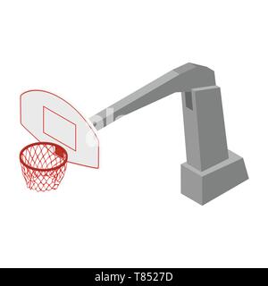 Basketball Spiel Konzept. Basketballkorb und Net isometrische Ansicht Stock Vektor