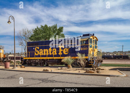 Barstow, CA/USA - 14. April 2019: Santa Fe Railroad motor Nummer 1460 am westlichen Nordamerika Railroad Museum am Barstow Harvey Haus an Stockfoto