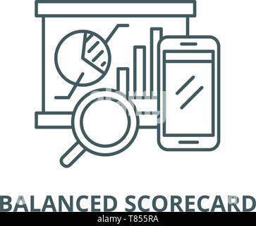 Balanced Scorecard vektor Symbol Leitung, lineare Konzept erläutern, Zeichen, Symbol Stock Vektor