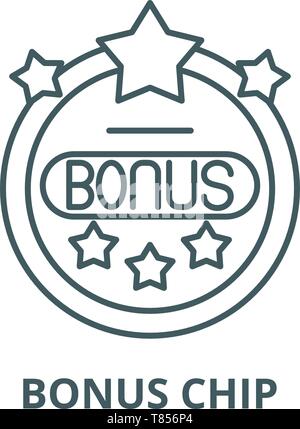Bonus-chip Vektor Symbol Leitung, lineare Konzept erläutern, Zeichen, Symbol Stock Vektor