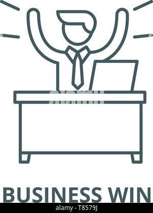 Unternehmen gewinnen Vektor Symbol Leitung, lineare Konzept erläutern, Zeichen, Symbol Stock Vektor