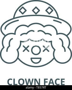 Clown Gesicht vektor Symbol Leitung, lineare Konzept erläutern, Zeichen, Symbol Stock Vektor