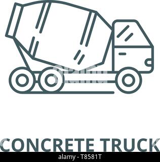 Beton Lkw vektor Symbol Leitung, lineare Konzept erläutern, Zeichen, Symbol Stock Vektor
