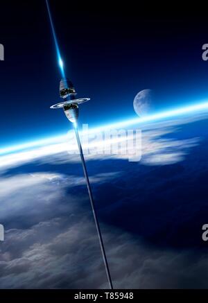 Space Elevator, Abbildung Stockfoto