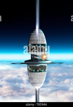 Space Elevator, Abbildung Stockfoto