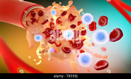 Die Blutbestandteile, Abbildung Stockfoto
