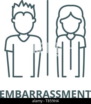 Verlegenheit vektor Symbol Leitung, lineare Konzept erläutern, Zeichen, Symbol Stock Vektor