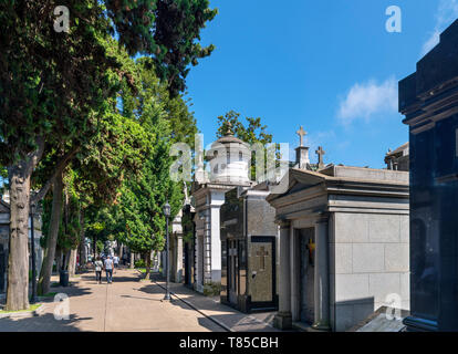 Mausoleen in der cementerio de la Recoleta (La Recoleta Friedhof), whera Eva Perón begraben ist, Buenos Aires, Argentinien Stockfoto