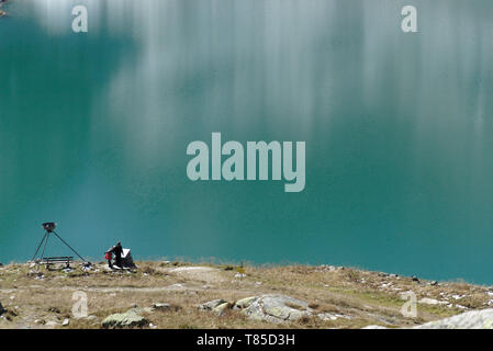 Mountain Lake Weißsee im Nationalpark Hohe Tauern in den österreichischen Alpen Stockfoto