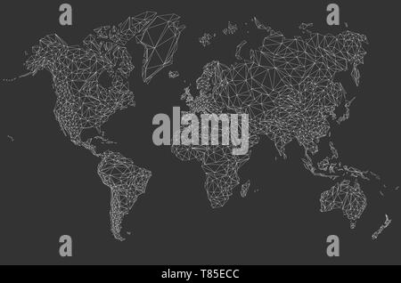 Weltkarte in polygonalen Stil Stock Vektor