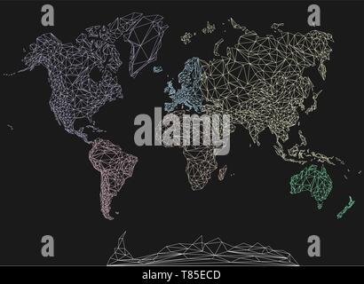 Weltkarte in polygonalen Stil Stock Vektor