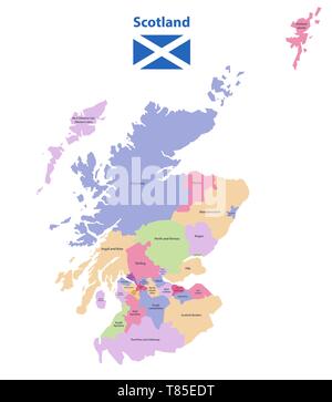 Vektor Karte von Schottland einheitliche Behörden Stock Vektor