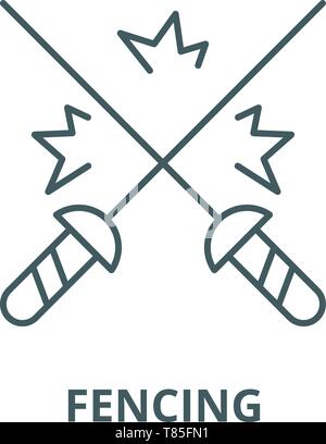 Fechten vektor Symbol Leitung, lineare Konzept erläutern, Zeichen, Symbol Stock Vektor