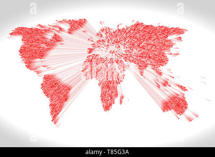 Weltkarte, Abbildung Stockfoto