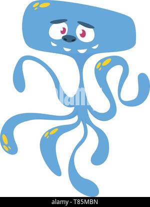 Cute Cartoon Monster, Außerirdische oder Oktopus. Vector Illustration. Design für Kinder buchen, Aufkleber, Drucken oder Party Dekoration Stock Vektor