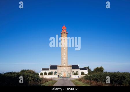 Frankreich, Morbihan, Belle Ile en Mer, Bangor, die goulphar Leuchtturm als unter Denkmalschutz Stockfoto