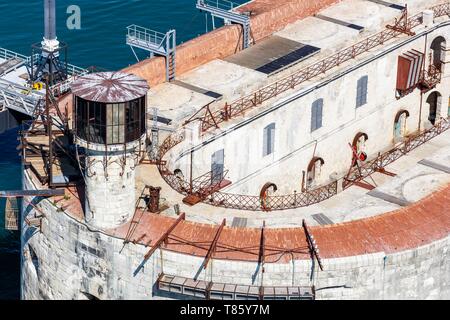 Frankreich, Charente Maritime, Fort Boyard (Luftbild) Stockfoto