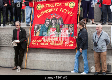 London, Großbritannien. Mai, 2019. Vertreter der Gewerkschaften und der Sozialistischen und Kommunistischen Parteien aus verschiedenen Ländern nehmen an der jährlichen Mai Tag Stockfoto