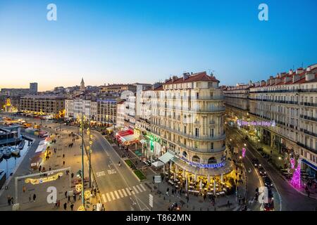 Frankreich, Bouches-du-Rhone, Marseille, Innenstadt die Samaritaine building und der Rue de la Republique (Luftbild) Stockfoto