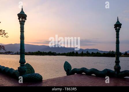 Kambodscha, Kampot Province, Kampot, Boote auf dem Fluss Tuek Chhu Stockfoto